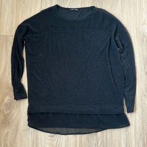 Black long sleeve with black sheer under lay